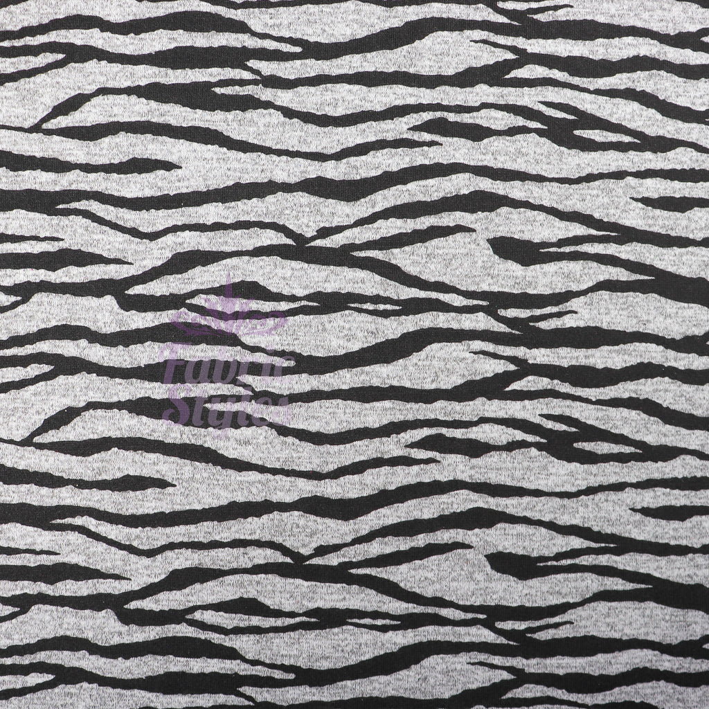 Zebra Black Loungewear Fabric