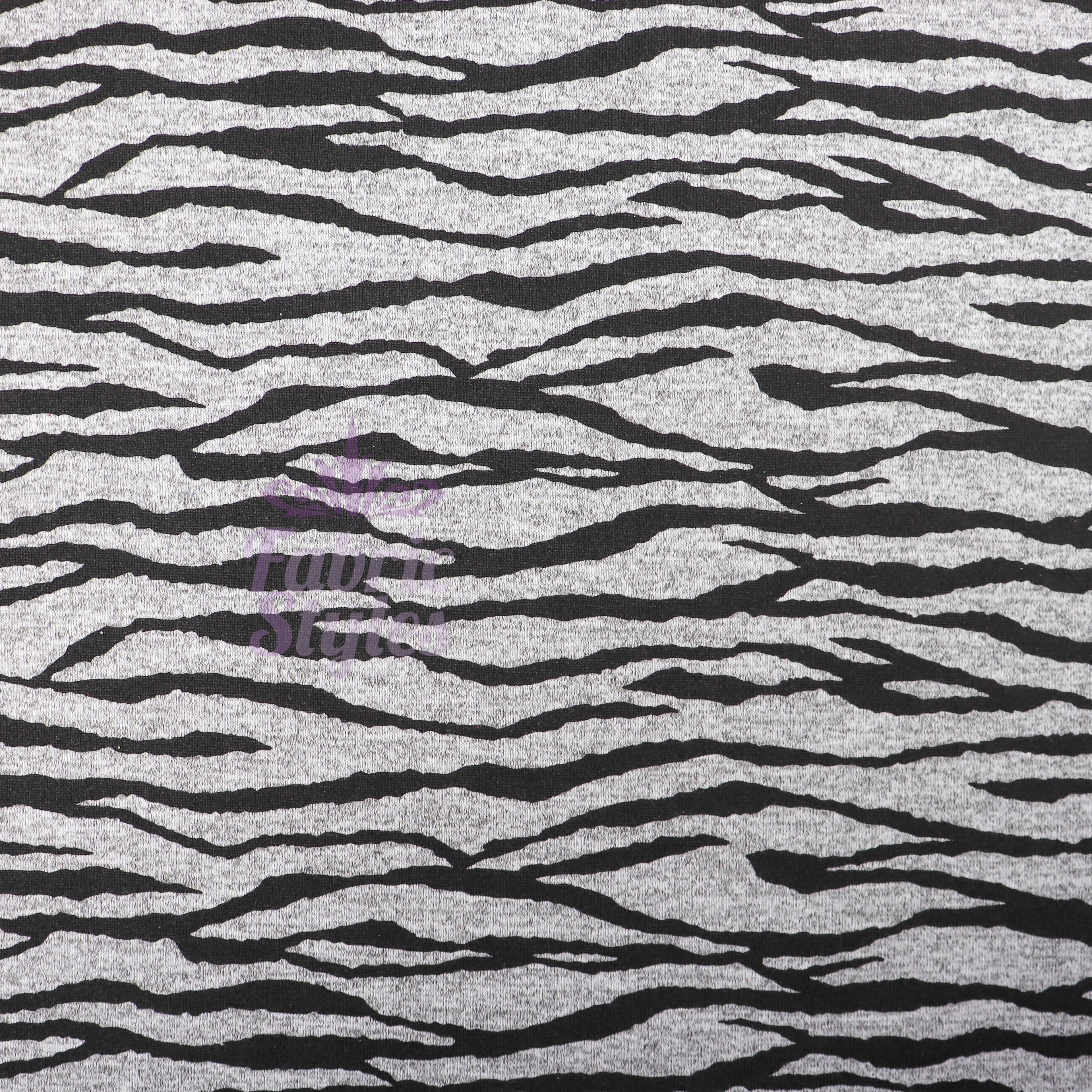 Zebra Black Loungewear Fabric