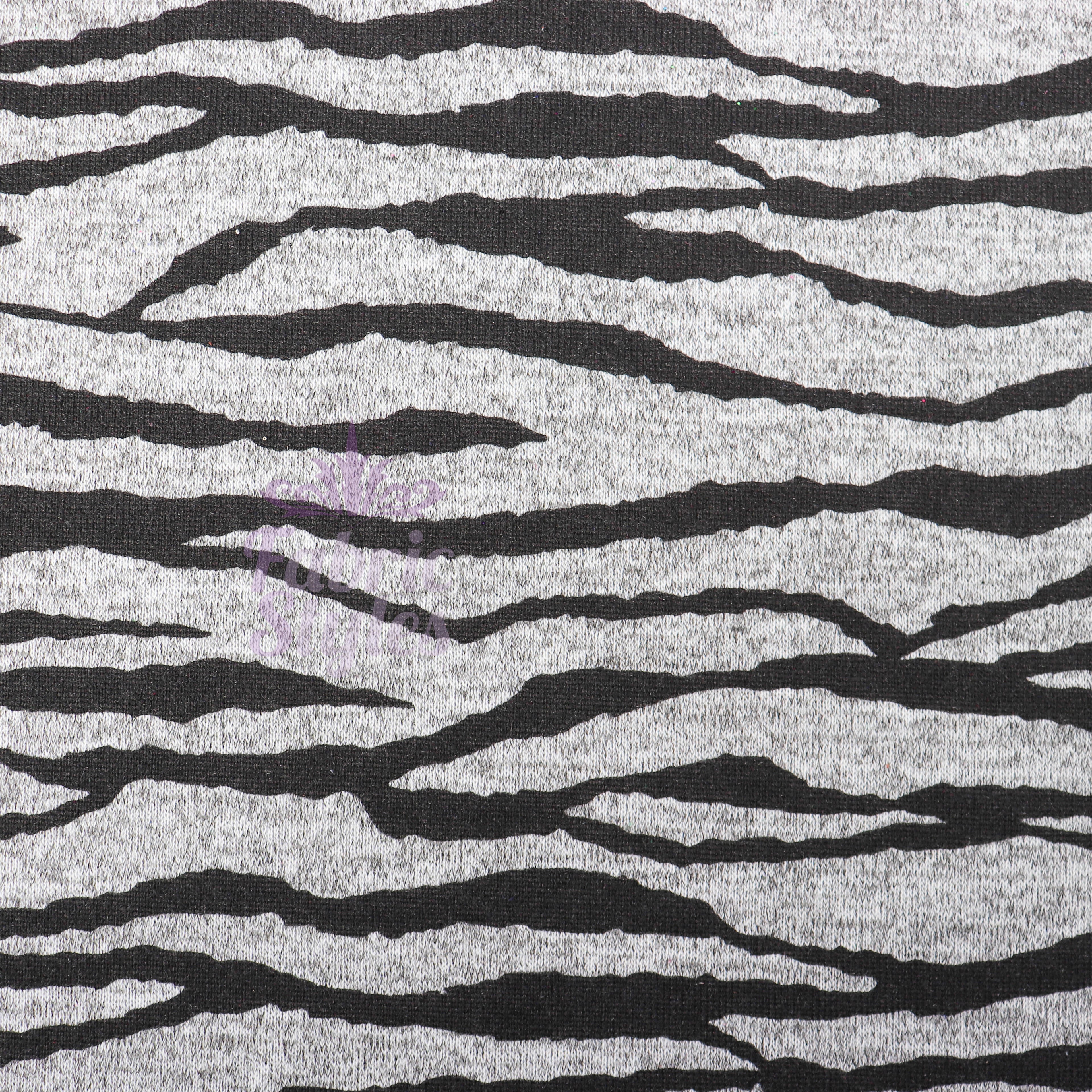 Zebra Black Loungewear Fabric