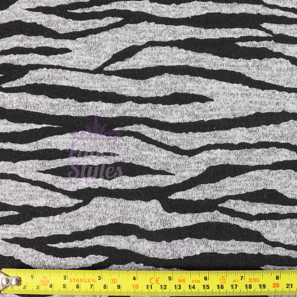 Zebra Black Loungewear Fabric