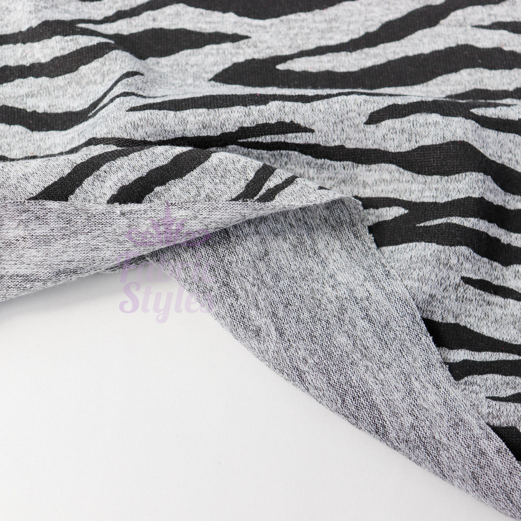 Zebra Black Loungewear Fabric