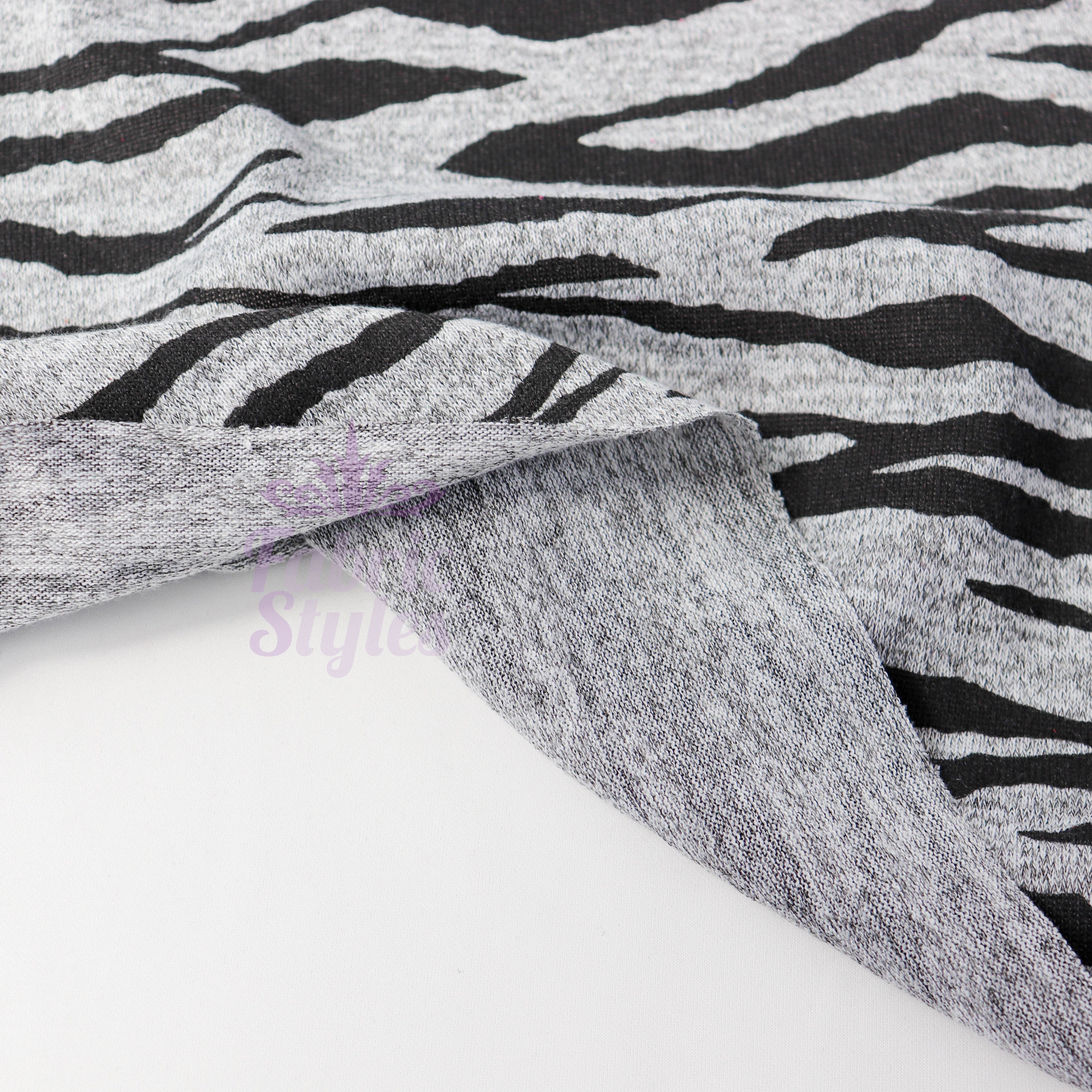 Zebra Black Loungewear Fabric