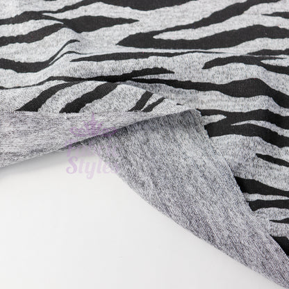 Zebra Black Loungewear Fabric