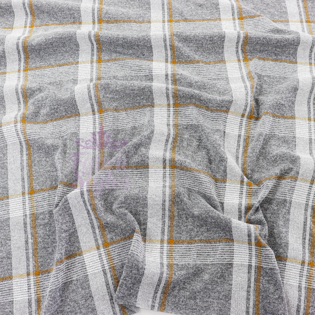 Yellow White Check Loungewear Fabric
