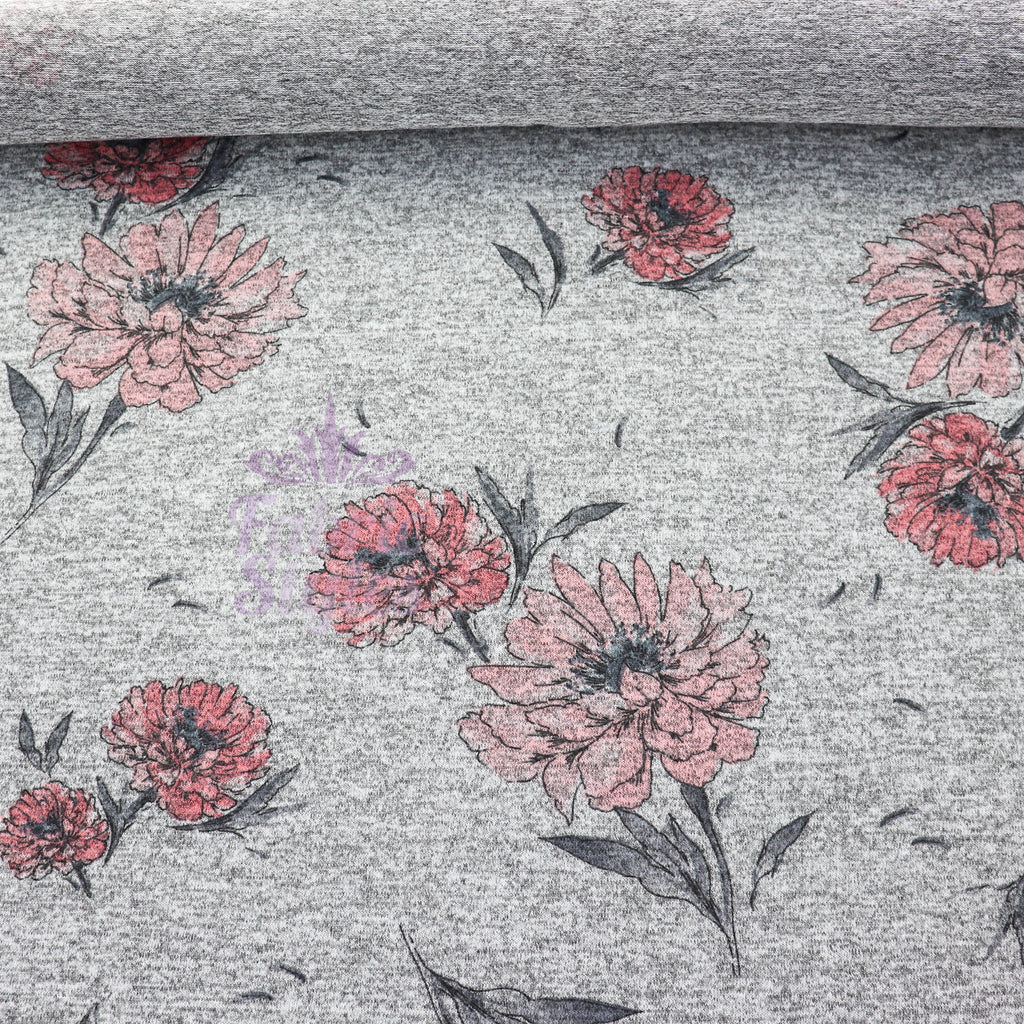 Red Pink Floral Loungewear Fabric