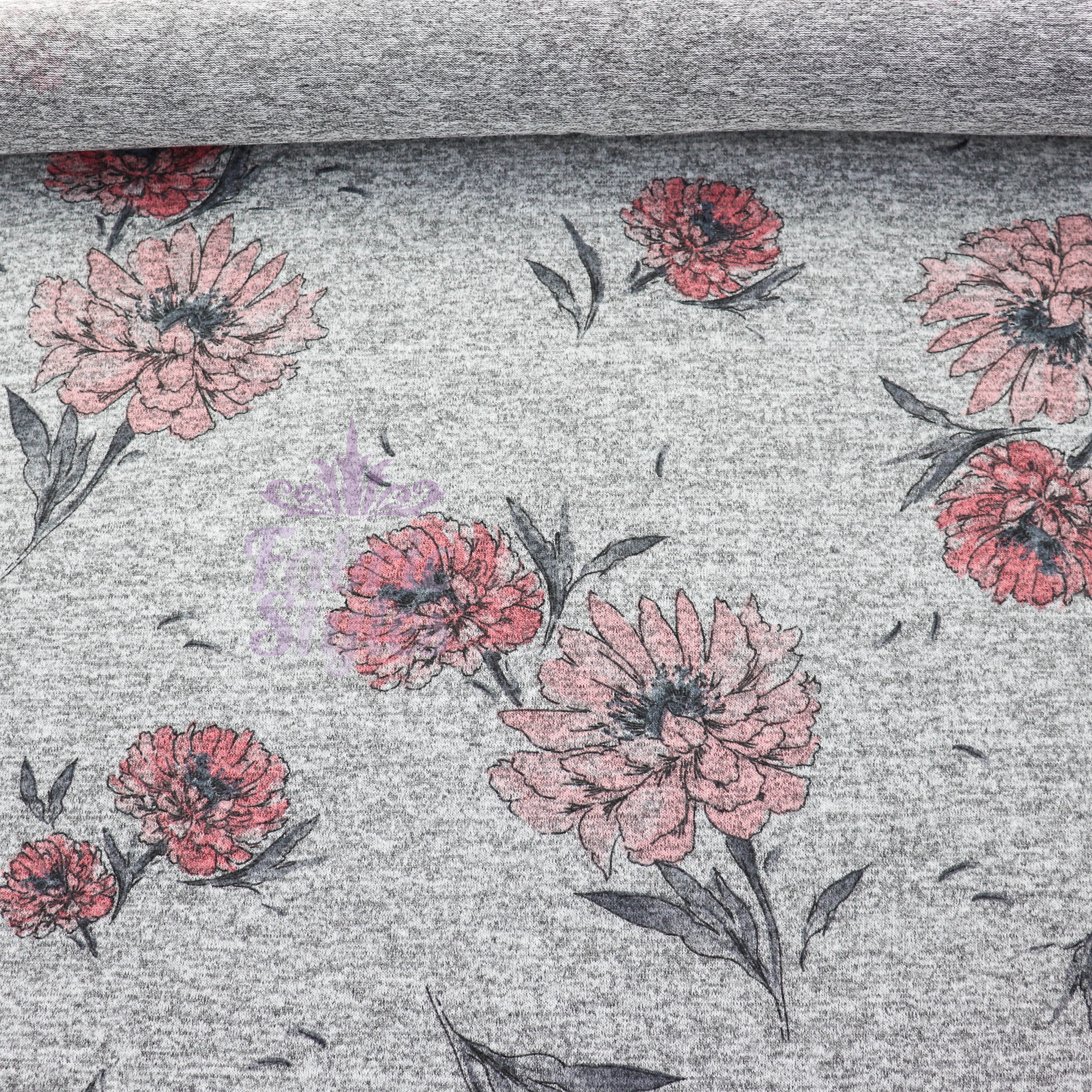 Red Pink Floral Loungewear Fabric