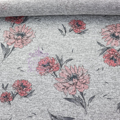 Red Pink Floral Loungewear Fabric