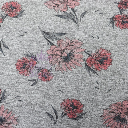 Red Pink Floral Loungewear Fabric