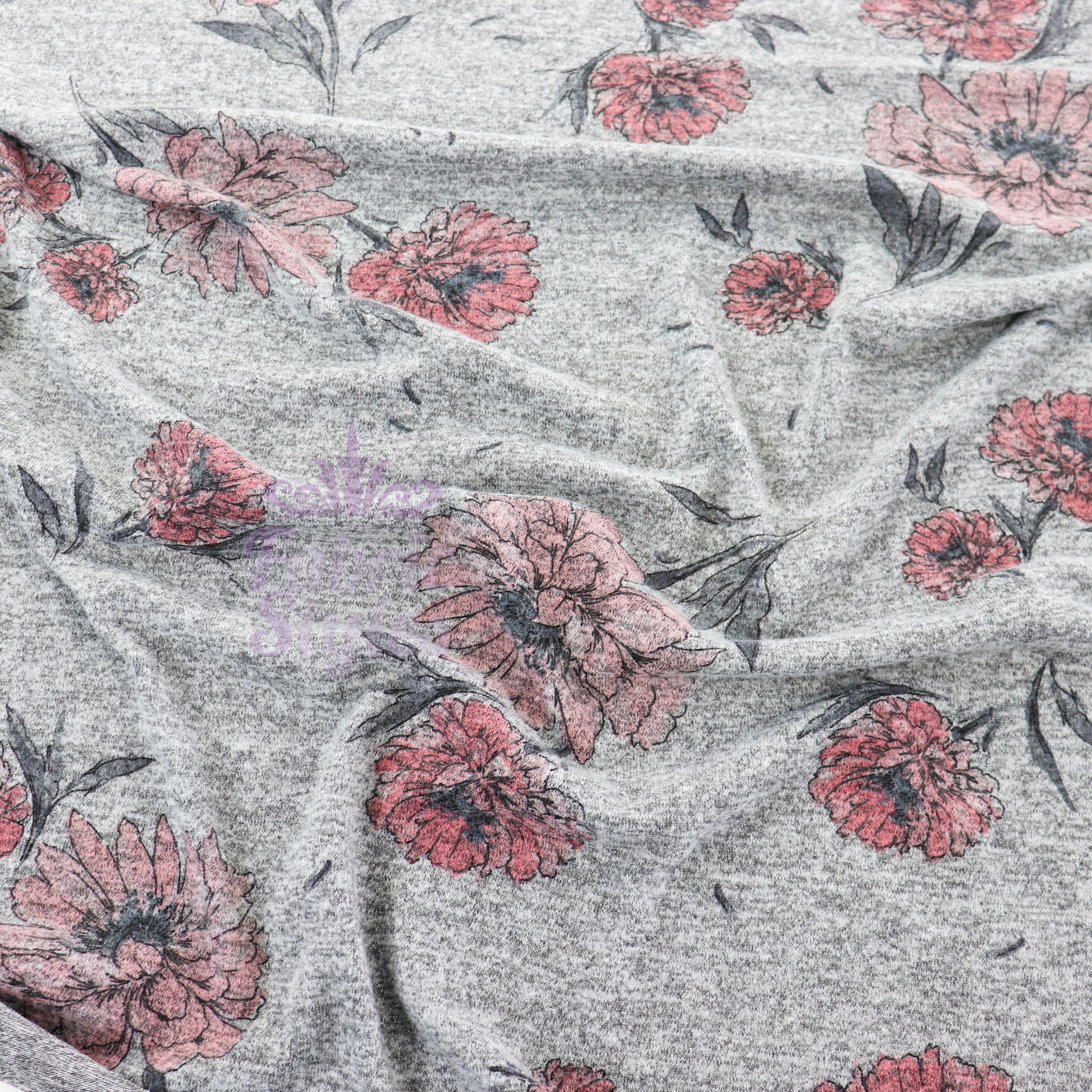 Red Pink Floral Loungewear Fabric