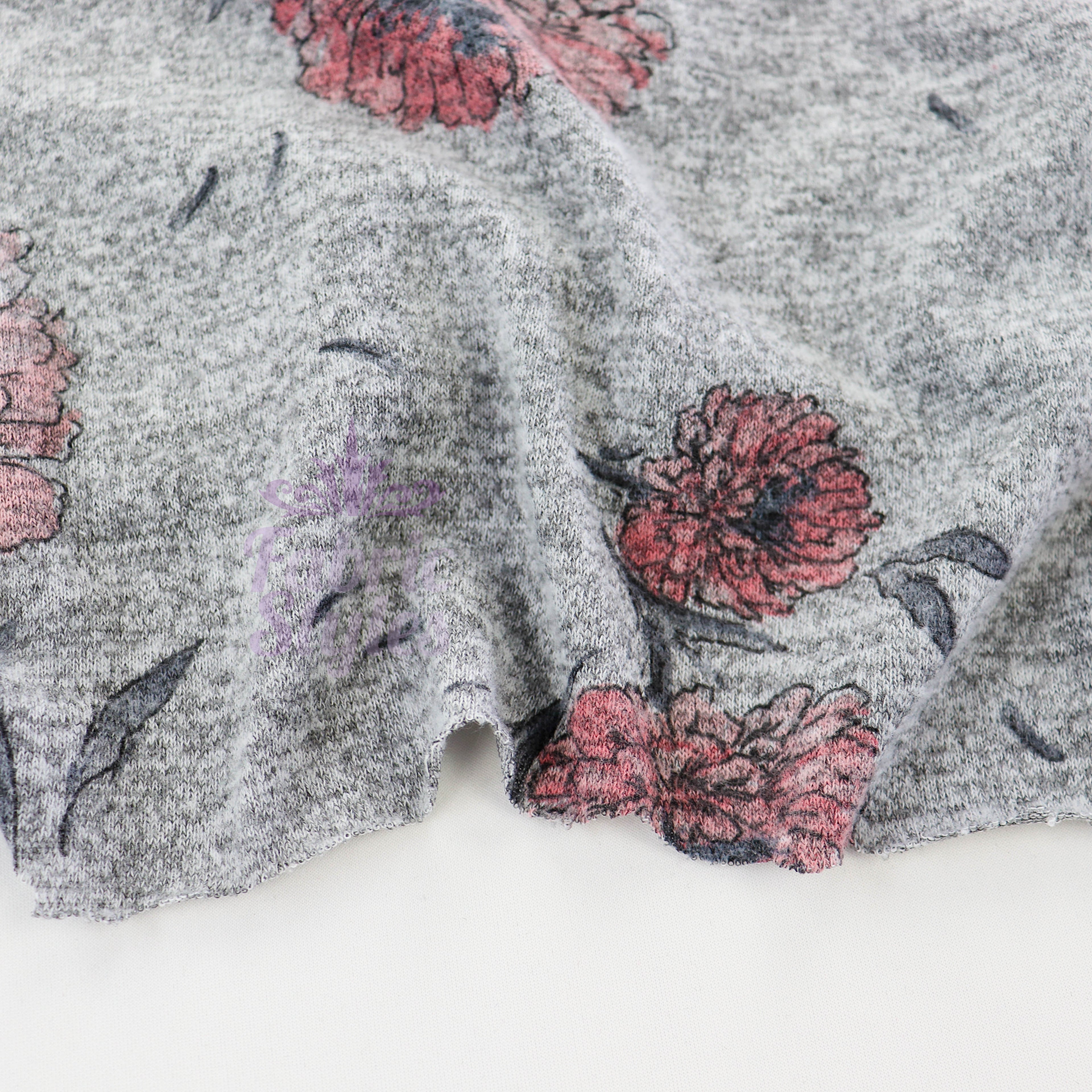 Red Pink Floral Loungewear Fabric