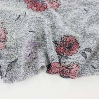Red Pink Floral Loungewear Fabric