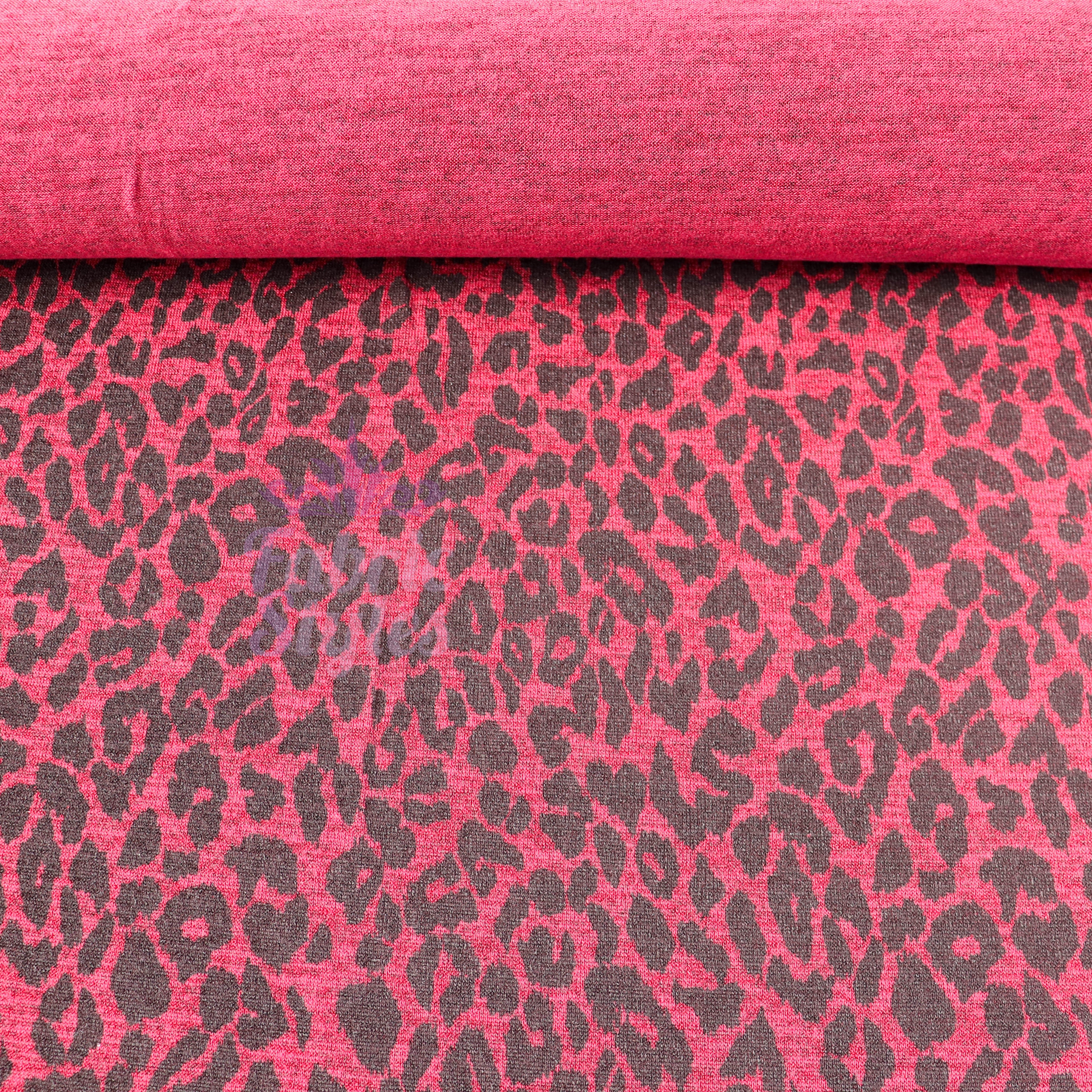 Red Leopard Animal Loungewear Fabric