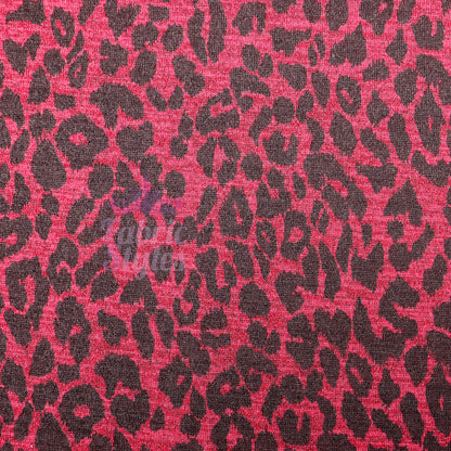 Red Leopard Animal Loungewear Fabric