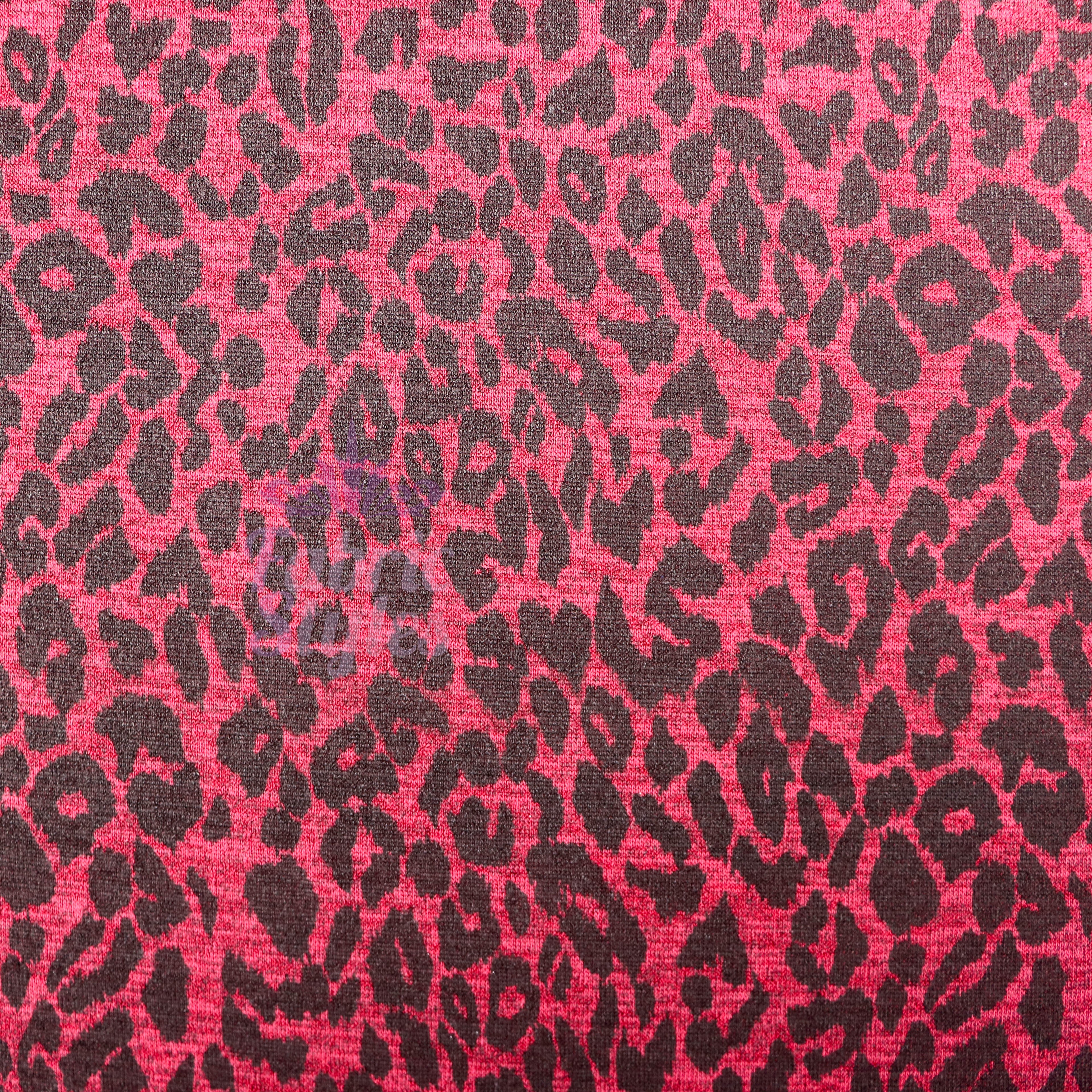 Red Leopard Animal Loungewear Fabric