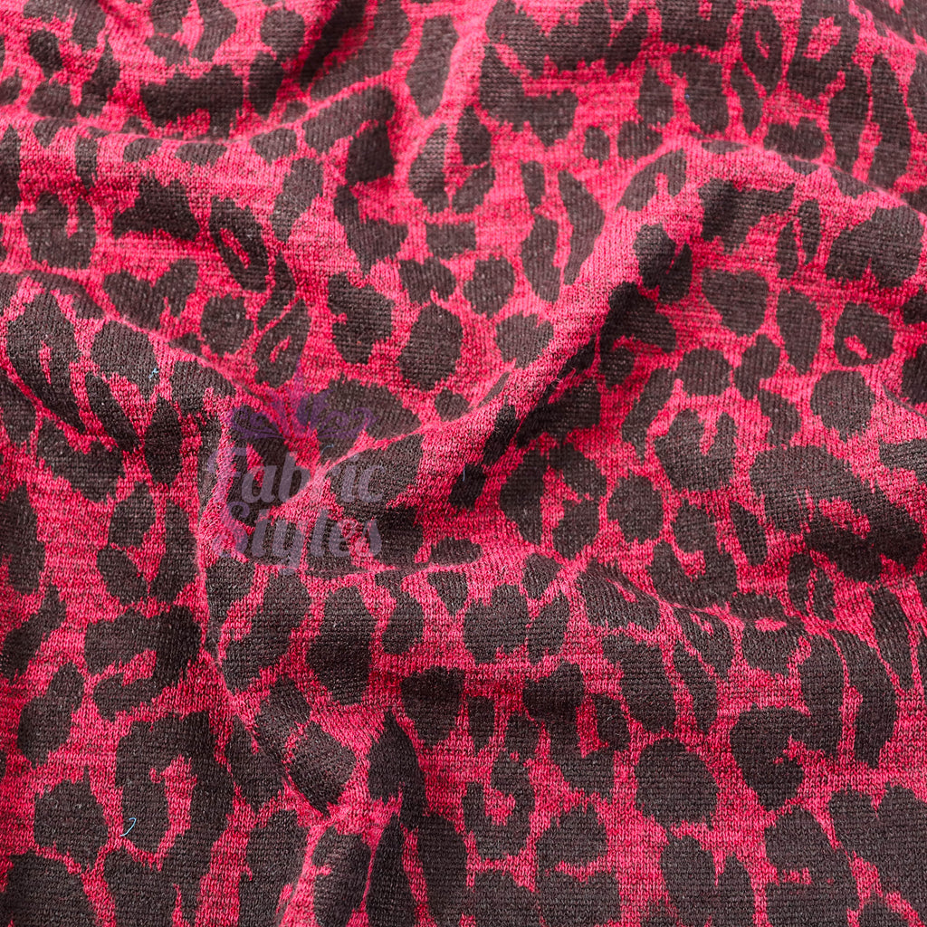 Red Leopard Animal Loungewear Fabric