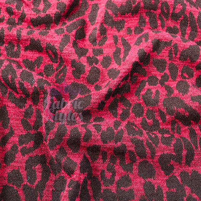 Red Leopard Animal Loungewear Fabric