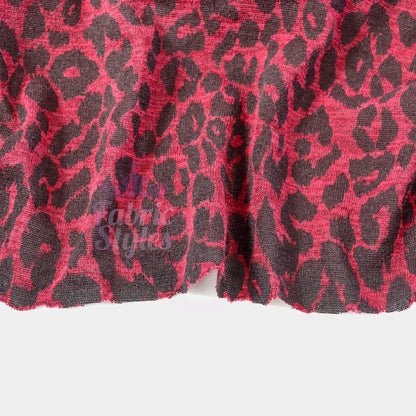 Red Leopard Animal Loungewear Fabric