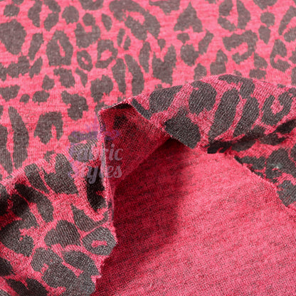 Red Leopard Animal Loungewear Fabric
