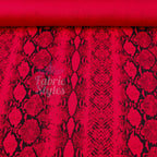 Red Snake Animal Scuba Crepe Fabric