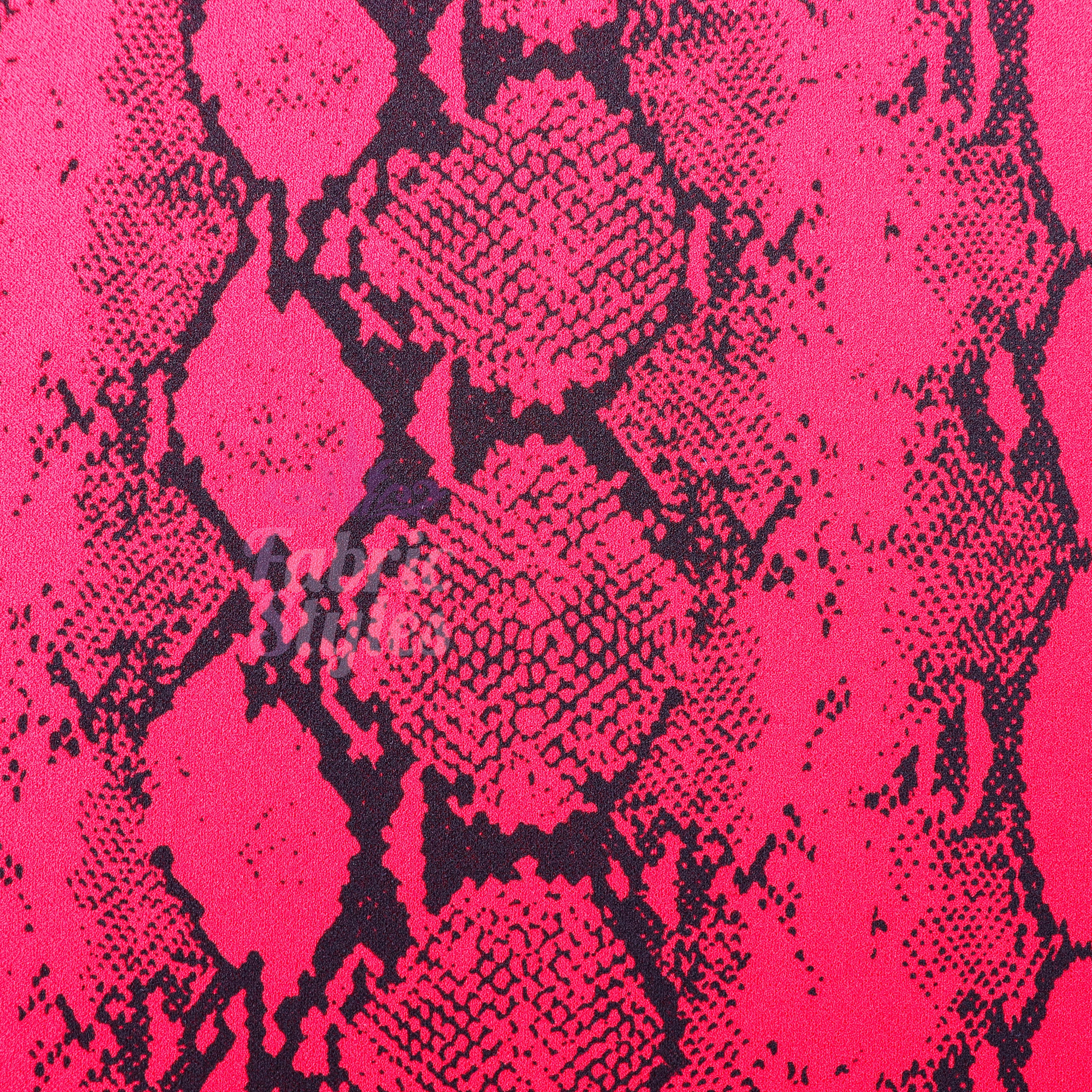 Red Snake Animal Scuba Crepe Fabric