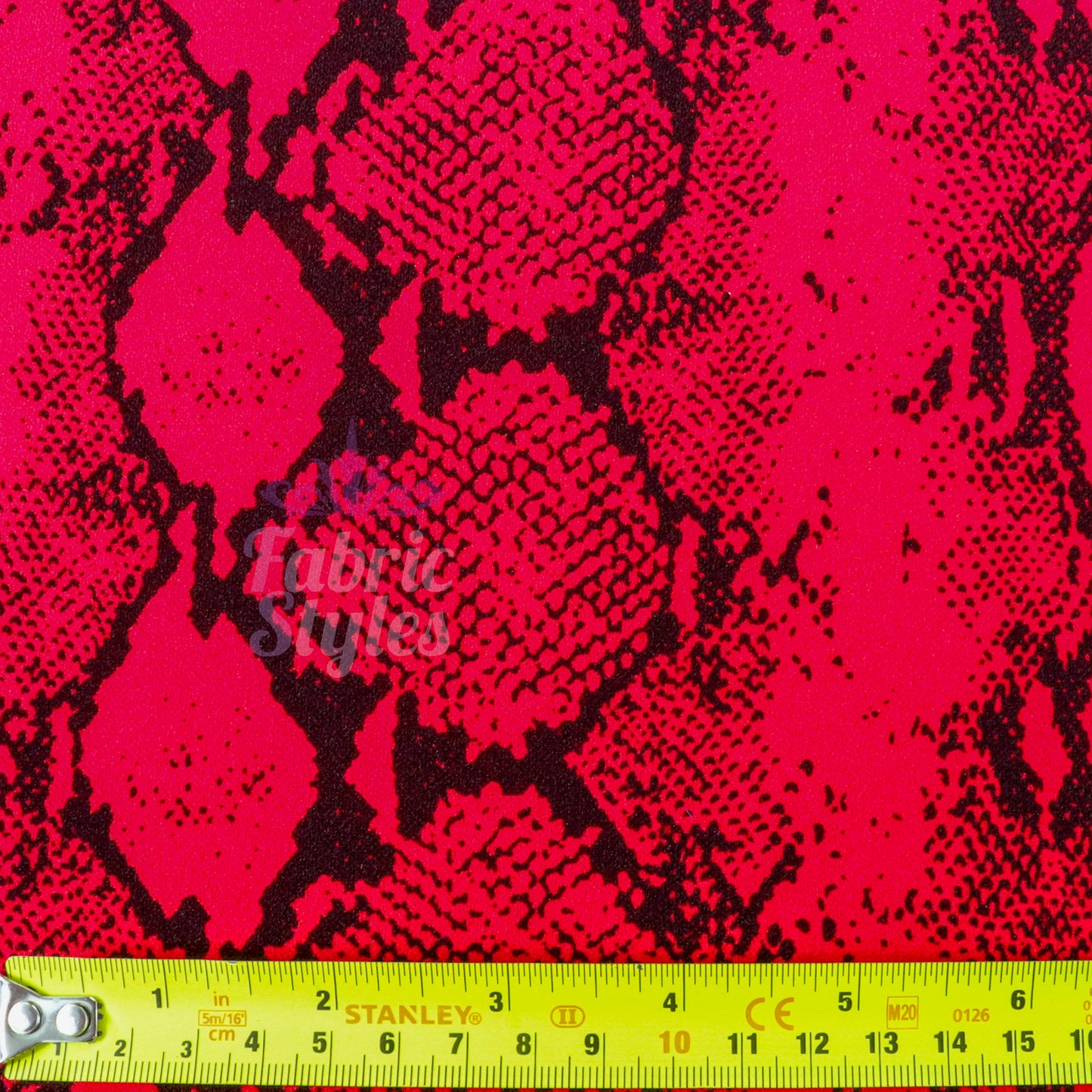Red Snake Animal Scuba Crepe Fabric