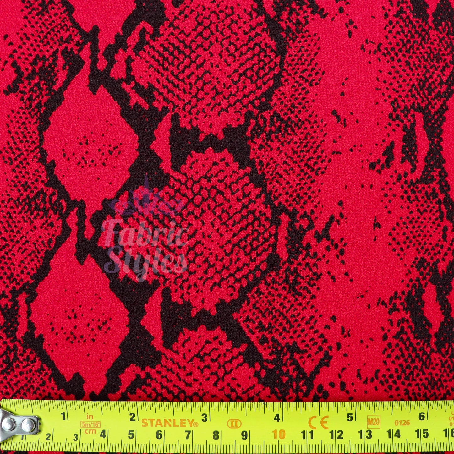 Red Snake Animal Scuba Crepe Fabric