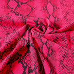 Red Snake Animal Scuba Crepe Fabric