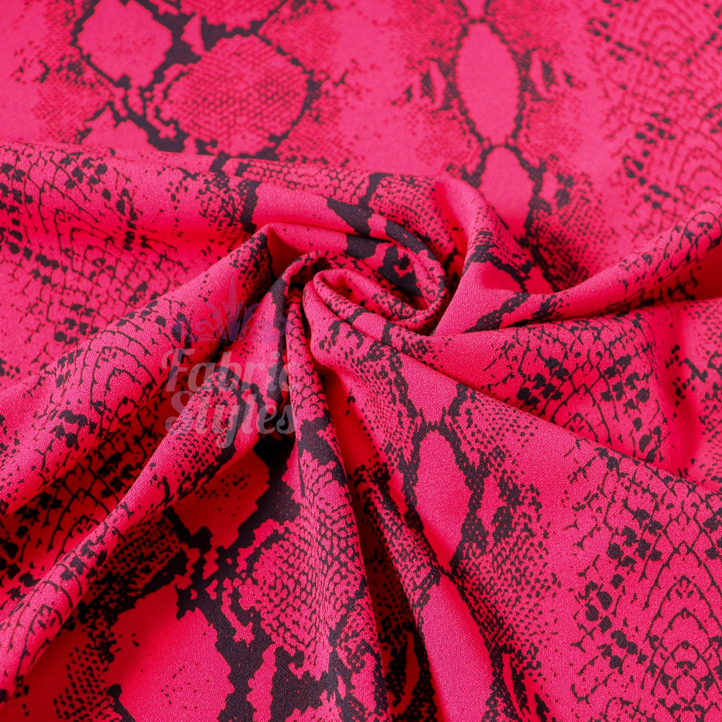 Red Snake Animal Scuba Crepe Fabric