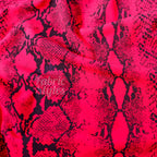 Red Snake Animal Scuba Crepe Fabric