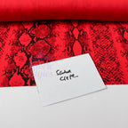 Red Snake Animal Scuba Crepe Fabric