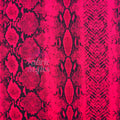 Red Snakeskin Print High Stretch Crepe Fabric