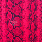 Red Snakeskin Print High Stretch Crepe Fabric