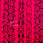 Red Snakeskin Print High Stretch Crepe Fabric