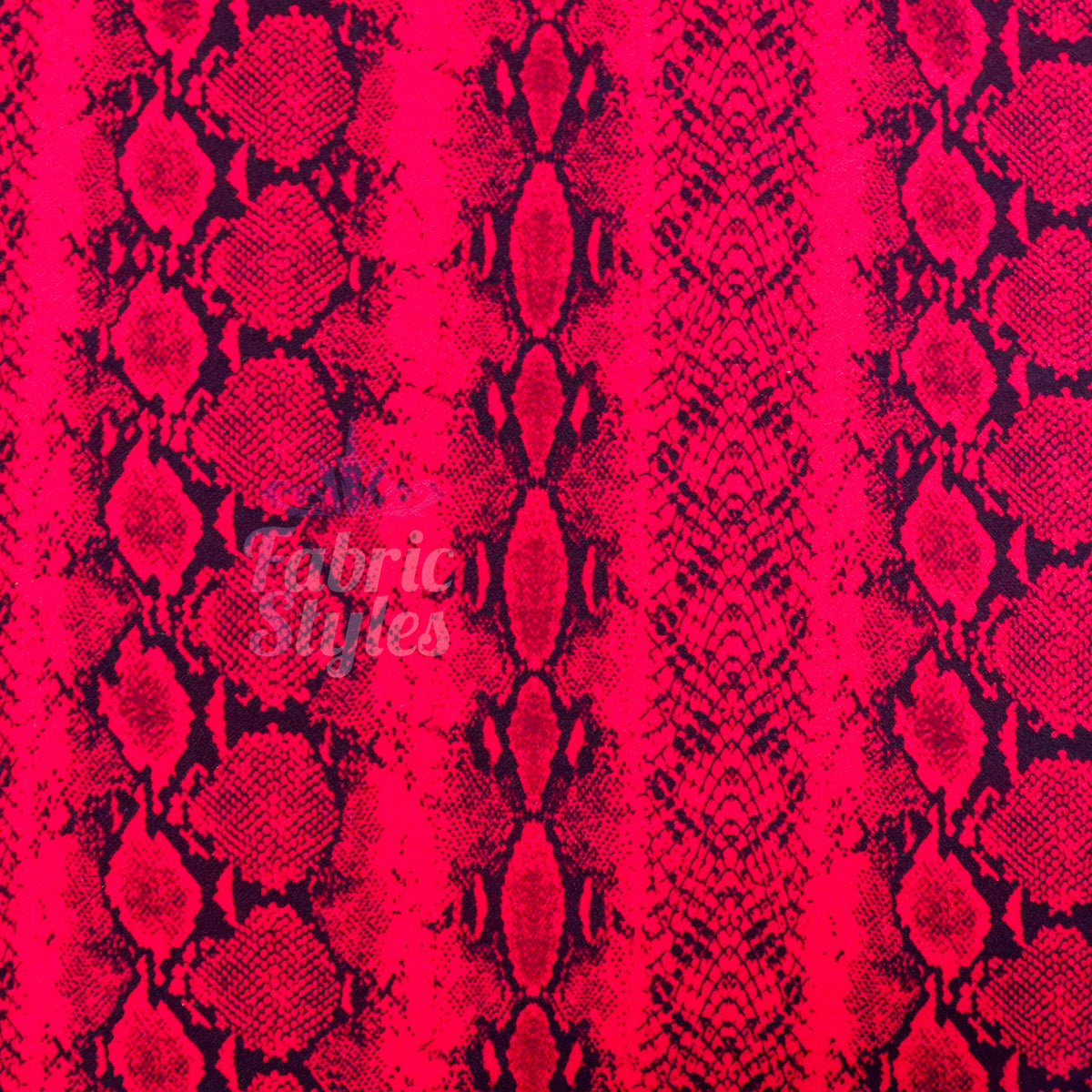 Red Snakeskin Print High Stretch Crepe Fabric