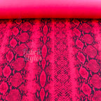 Red Snakeskin Print High Stretch Crepe Fabric