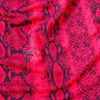 Red Snakeskin Print High Stretch Crepe Fabric