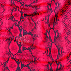 Red Snakeskin Print High Stretch Crepe Fabric