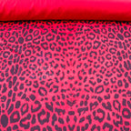 Red Leopard Animal Scuba Suede Fabric