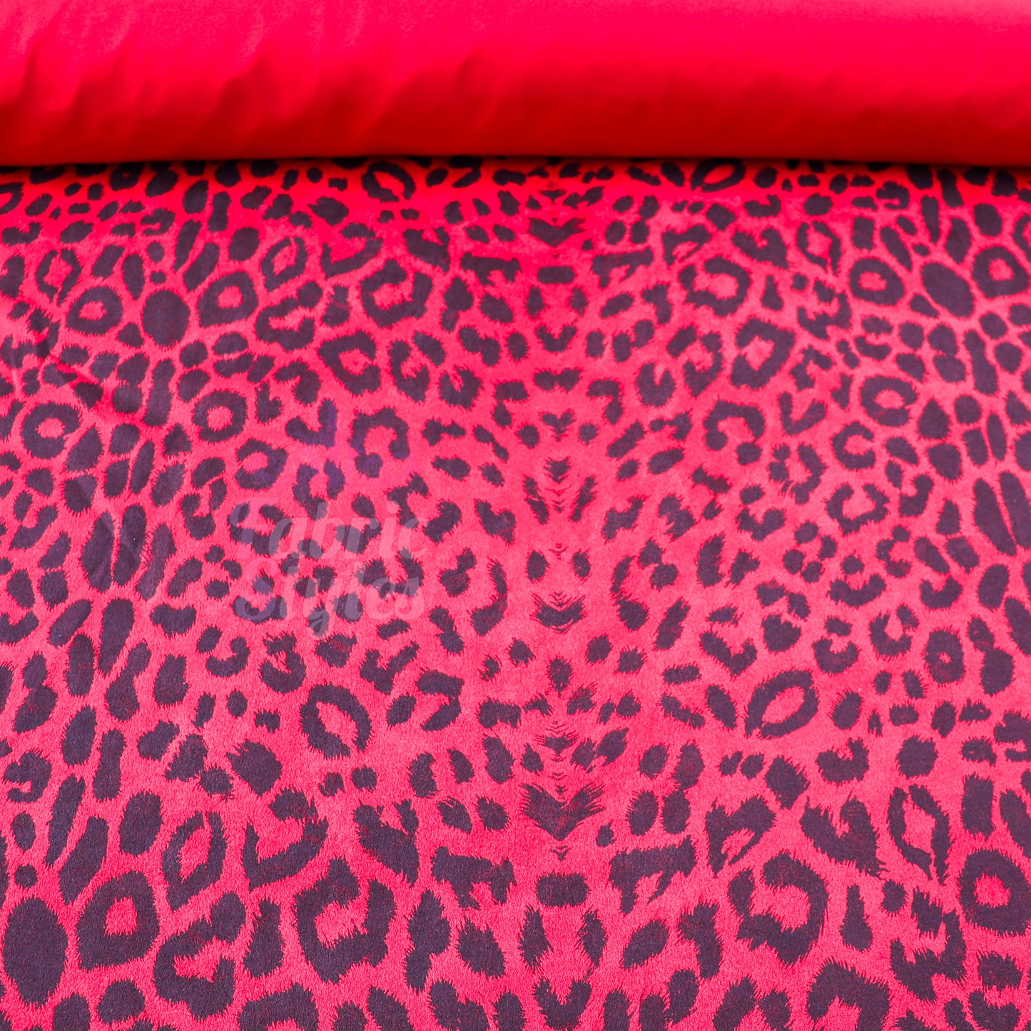 Red Leopard Animal Scuba Suede Fabric