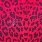Red Leopard Animal Scuba Suede Fabric