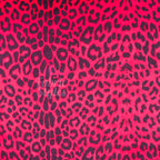 Red Leopard Animal Scuba Suede Fabric