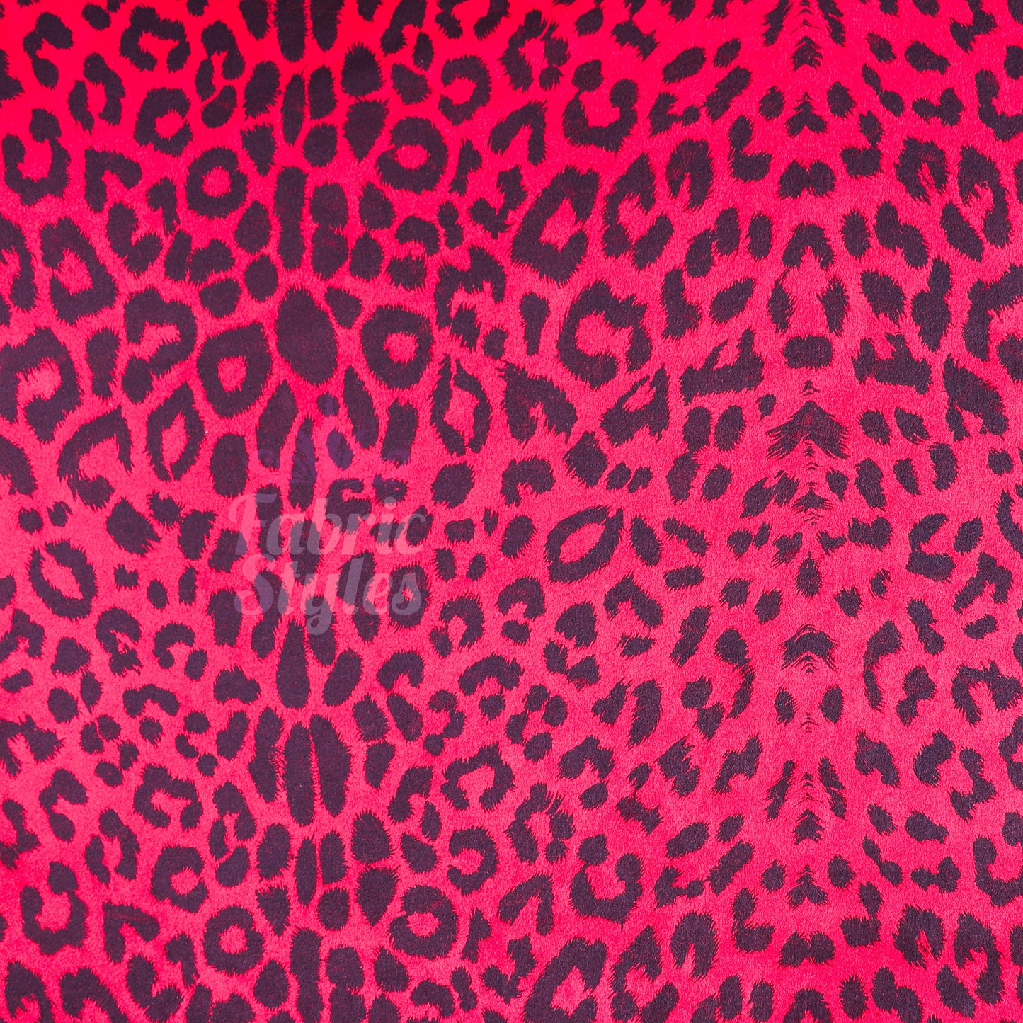 Red Leopard Animal Scuba Suede Fabric