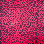 Red Leopard Animal Scuba Suede Fabric