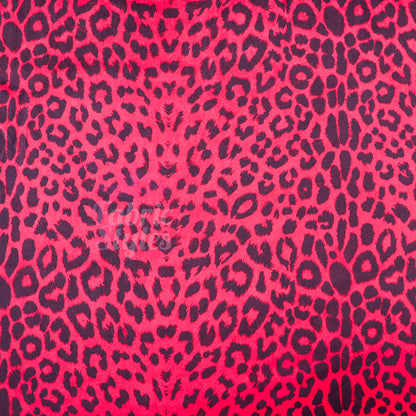 Red Leopard Animal Scuba Suede Fabric