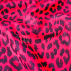 Red Leopard Animal Scuba Suede Fabric