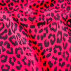 Red Leopard Animal Scuba Suede Fabric