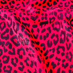 Red Leopard Animal Scuba Suede Fabric