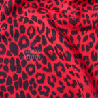 Red Leopard Animal Scuba Suede Fabric