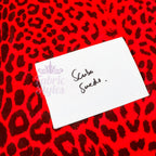 Red Leopard Animal Scuba Suede Fabric