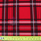 Red Tartan Check High Stretch Crepe Fabric